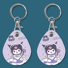 Load image into Gallery viewer, 2pcs Cute Sensor Access Door Card Cover Keychain Elevator Water Drops Round Key Holder, Black, Pink, Wine Red, Pinch Winnie the Pooh, Pinch Strawberry Bear, Purple Rabbit, Cookie Doraemon, Fortune Cat, Circus, Starry Bear, Starry Bunny, Rich Woman Red ...