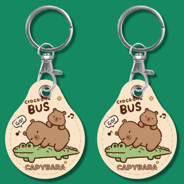 2pcs Cute Sensor Access Door Card Cover Keychain Elevator Water Drops Round Key Holder, Black, Pink, Wine Red, Pinch Winnie the Pooh, Pinch Strawberry Bear, Purple Rabbit, Cookie Doraemon, Fortune Cat, Circus, Starry Bear, Starry Bunny, Rich Woman Red ...