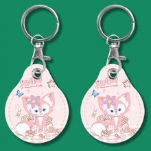 Load image into Gallery viewer, 2pcs Cute Sensor Access Door Card Cover Keychain Elevator Water Drops Round Key Holder, Black, Pink, Wine Red, Pinch Winnie the Pooh, Pinch Strawberry Bear, Purple Rabbit, Cookie Doraemon, Fortune Cat, Circus, Starry Bear, Starry Bunny, Rich Woman Red ...