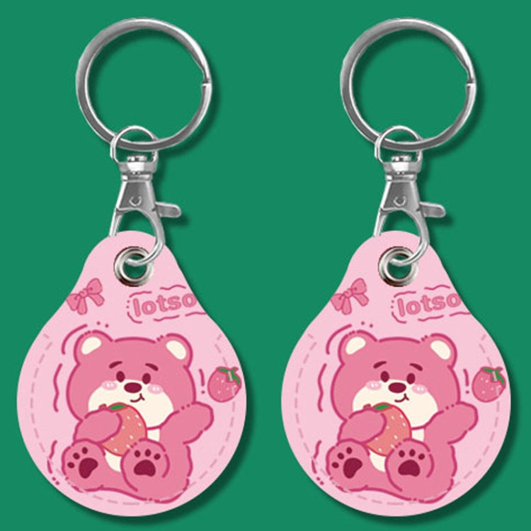 2pcs Cute Sensor Access Door Card Cover Keychain Elevator Water Drops Round Key Holder, Black, Pink, Wine Red, Pinch Winnie the Pooh, Pinch Strawberry Bear, Purple Rabbit, Cookie Doraemon, Fortune Cat, Circus, Starry Bear, Starry Bunny, Rich Woman Red ...
