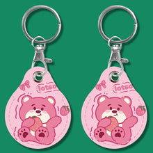 Load image into Gallery viewer, 2pcs Cute Sensor Access Door Card Cover Keychain Elevator Water Drops Round Key Holder, Black, Pink, Wine Red, Pinch Winnie the Pooh, Pinch Strawberry Bear, Purple Rabbit, Cookie Doraemon, Fortune Cat, Circus, Starry Bear, Starry Bunny, Rich Woman Red ...