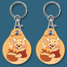 Load image into Gallery viewer, 2pcs Cute Sensor Access Door Card Cover Keychain Elevator Water Drops Round Key Holder, Black, Pink, Wine Red, Pinch Winnie the Pooh, Pinch Strawberry Bear, Purple Rabbit, Cookie Doraemon, Fortune Cat, Circus, Starry Bear, Starry Bunny, Rich Woman Red ...