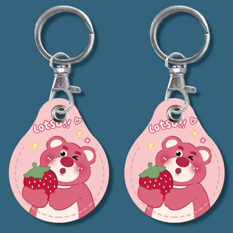 2pcs Cute Sensor Access Door Card Cover Keychain Elevator Water Drops Round Key Holder, Black, Pink, Wine Red, Pinch Winnie the Pooh, Pinch Strawberry Bear, Purple Rabbit, Cookie Doraemon, Fortune Cat, Circus, Starry Bear, Starry Bunny, Rich Woman Red ...