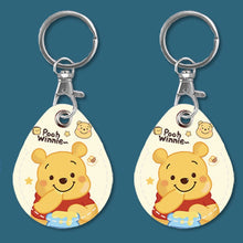Load image into Gallery viewer, 2pcs Cute Sensor Access Door Card Cover Keychain Elevator Water Drops Round Key Holder, Black, Pink, Wine Red, Pinch Winnie the Pooh, Pinch Strawberry Bear, Purple Rabbit, Cookie Doraemon, Fortune Cat, Circus, Starry Bear, Starry Bunny, Rich Woman Red ...