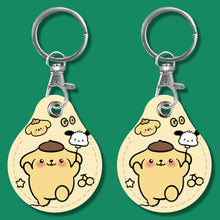 Load image into Gallery viewer, 2pcs Cute Sensor Access Door Card Cover Keychain Elevator Water Drops Round Key Holder, Black, Pink, Wine Red, Pinch Winnie the Pooh, Pinch Strawberry Bear, Purple Rabbit, Cookie Doraemon, Fortune Cat, Circus, Starry Bear, Starry Bunny, Rich Woman Red ...
