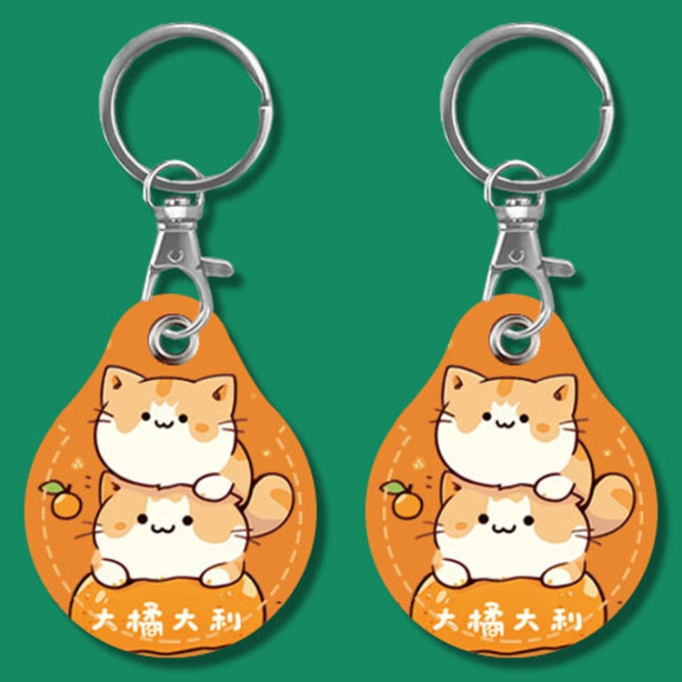 2pcs Cute Sensor Access Door Card Cover Keychain Elevator Water Drops Round Key Holder, Black, Pink, Wine Red, Pinch Winnie the Pooh, Pinch Strawberry Bear, Purple Rabbit, Cookie Doraemon, Fortune Cat, Circus, Starry Bear, Starry Bunny, Rich Woman Red ...