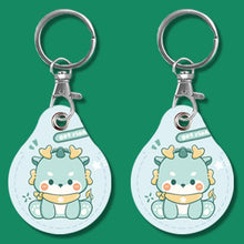 Load image into Gallery viewer, 2pcs Cute Sensor Access Door Card Cover Keychain Elevator Water Drops Round Key Holder, Black, Pink, Wine Red, Pinch Winnie the Pooh, Pinch Strawberry Bear, Purple Rabbit, Cookie Doraemon, Fortune Cat, Circus, Starry Bear, Starry Bunny, Rich Woman Red ...