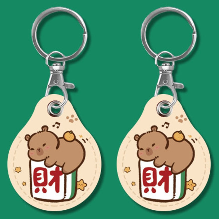 2pcs Cute Sensor Access Door Card Cover Keychain Elevator Water Drops Round Key Holder, Black, Pink, Wine Red, Pinch Winnie the Pooh, Pinch Strawberry Bear, Purple Rabbit, Cookie Doraemon, Fortune Cat, Circus, Starry Bear, Starry Bunny, Rich Woman Red ...