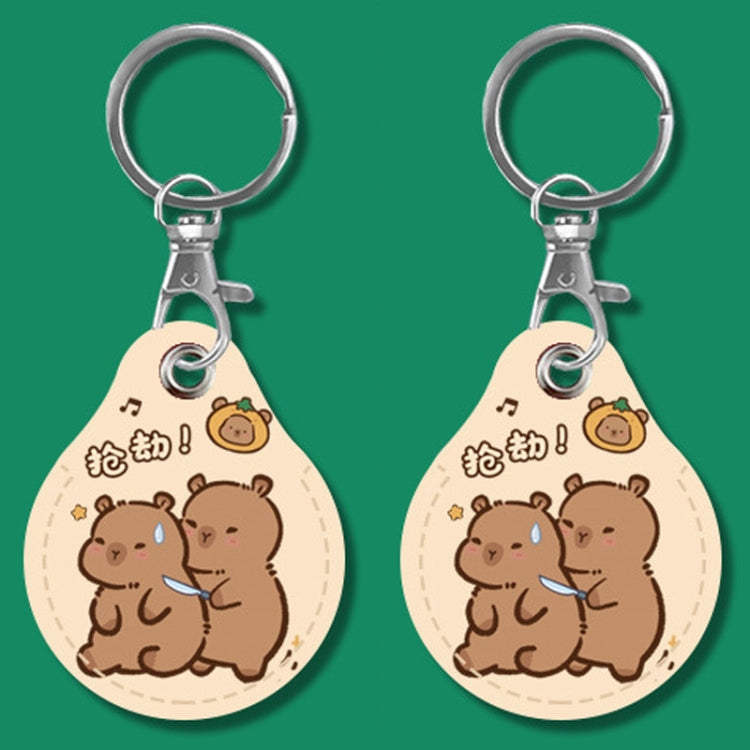 2pcs Cute Sensor Access Door Card Cover Keychain Elevator Water Drops Round Key Holder, Black, Pink, Wine Red, Pinch Winnie the Pooh, Pinch Strawberry Bear, Purple Rabbit, Cookie Doraemon, Fortune Cat, Circus, Starry Bear, Starry Bunny, Rich Woman Red ...