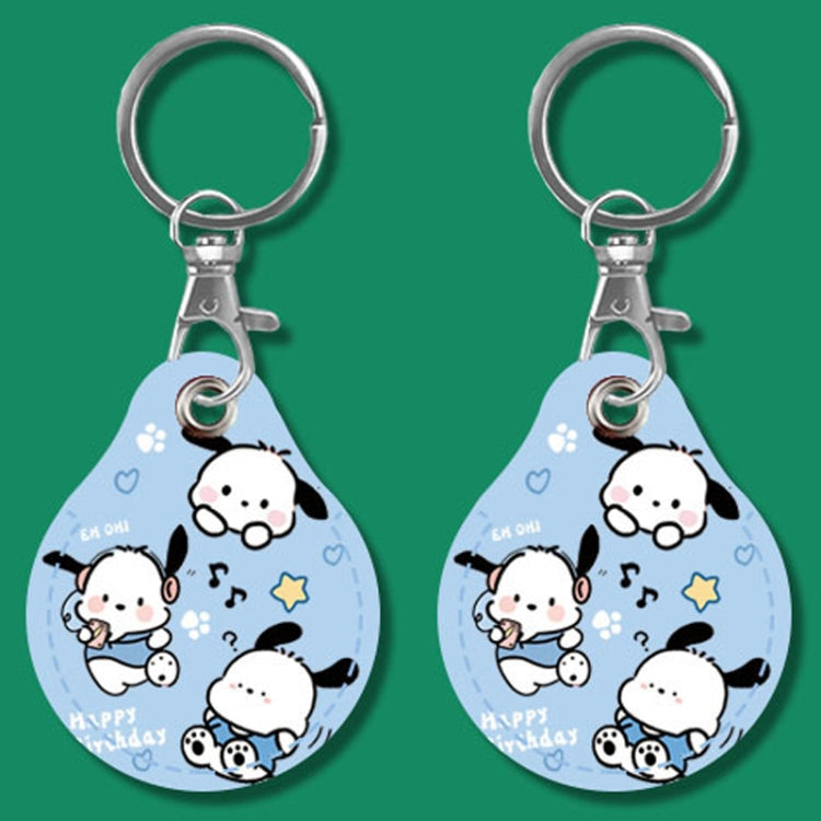 2pcs Cute Sensor Access Door Card Cover Keychain Elevator Water Drops Round Key Holder