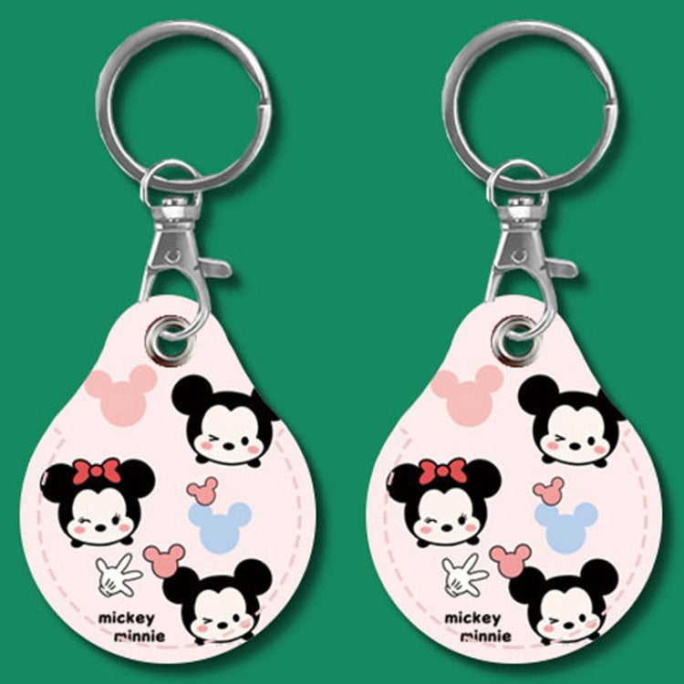 2pcs Cute Sensor Access Door Card Cover Keychain Elevator Water Drops Round Key Holder