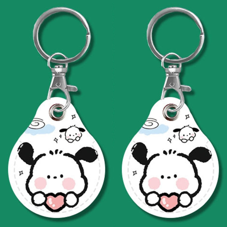 2pcs Cute Sensor Access Door Card Cover Keychain Elevator Water Drops Round Key Holder