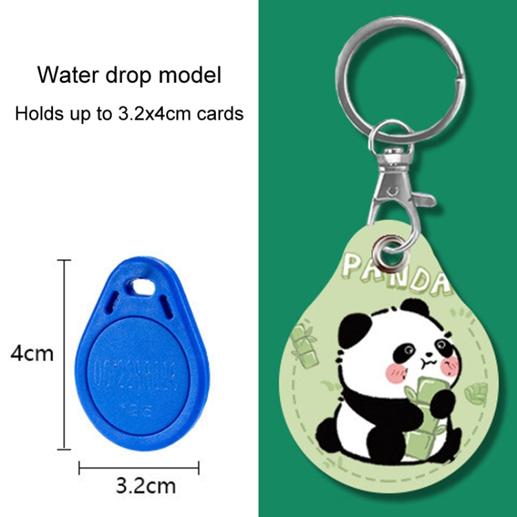 2pcs Cute Sensor Access Door Card Cover Keychain Elevator Water Drops Round Key Holder