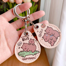 Load image into Gallery viewer, 2pcs Cute Sensor Access Door Card Cover Keychain Elevator Water Drops Round Key Holder, Three Pachas, Three Pandas, Three Mickeys, Lovely Pacha