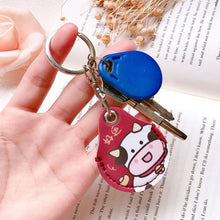 Load image into Gallery viewer, 2pcs Cute Sensor Access Door Card Cover Keychain Elevator Water Drops Round Key Holder, Three Pachas, Three Pandas, Three Mickeys, Lovely Pacha
