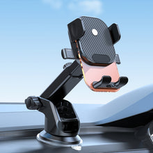 Load image into Gallery viewer, Car Suction Cup Dashboard Automatic Lock Mobile Phone Holder, Glossy Telescopic Base, Glossy Waterfall Base, Brushed Telescopic Base, Brushed Waterfall Base, Black Air Outlet, Orange Air Outlet, Black Telescopic, Orange Telescopic, Black Waterfall     ...