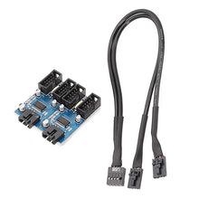 Load image into Gallery viewer, Motherboard 9Pin USB2.0 1 In 4 Extension Cable With Chip Support Multiple Interface For Shared Use, 1 In 4