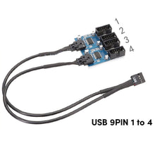 Load image into Gallery viewer, Motherboard 9Pin USB2.0 1 In 4 Extension Cable With Chip Support Multiple Interface For Shared Use, 1 In 4