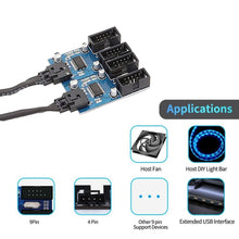 Load image into Gallery viewer, Motherboard 9Pin USB2.0 1 In 4 Extension Cable With Chip Support Multiple Interface For Shared Use, 1 In 4