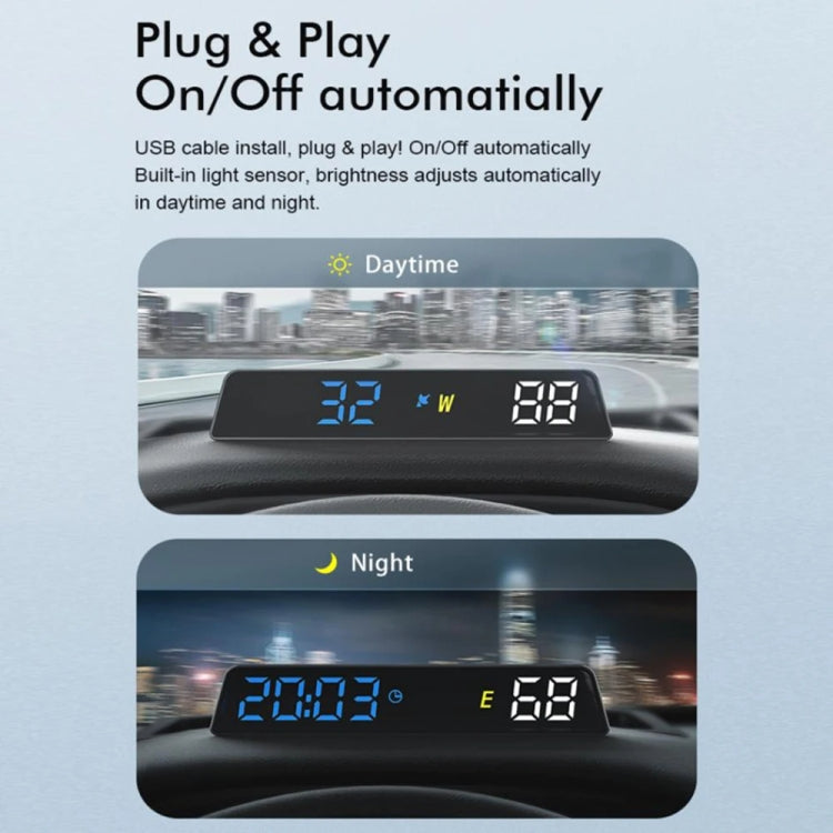 Head-up Display USB Powered High-definition Vehicle Code Altitude Meter