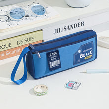Load image into Gallery viewer, Retro Triangle Design Double-layer Handheld Pencil Case Student Stationery Bag