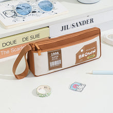 Load image into Gallery viewer, Retro Triangle Design Double-layer Handheld Pencil Case Student Stationery Bag