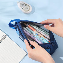 Load image into Gallery viewer, Retro Triangle Design Double-layer Handheld Pencil Case Student Stationery Bag