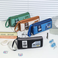 Load image into Gallery viewer, Retro Triangle Design Double-layer Handheld Pencil Case Student Stationery Bag