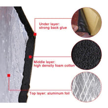Load image into Gallery viewer, Car Thick Aluminum Foil Hood Heat And Sound Insulation Pad, 250x180x5mm, 250x180x10mm, 400x250x5mm, 400x250x10mm