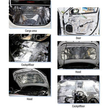 Load image into Gallery viewer, Car Thick Aluminum Foil Hood Heat And Sound Insulation Pad, 250x180x5mm, 250x180x10mm, 400x250x5mm, 400x250x10mm