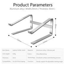 Load image into Gallery viewer, Desktop Aluminum Alloy Heightened Heat Dissipation Laptops Stand, for 13-17 inch