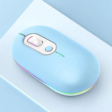 Load image into Gallery viewer, Rechargeable Illuminated Silent Wireless Mouse, 2.4G Pink, 2.4G Blue, 2.4G Green, 2.4G+Bluetooth Pink, 2.4G+Bluetooth Blue, 2.4G+Bluetooth Green