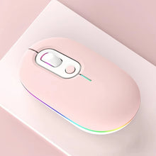 Load image into Gallery viewer, Rechargeable Illuminated Silent Wireless Mouse, 2.4G Pink, 2.4G Blue, 2.4G Green, 2.4G+Bluetooth Pink, 2.4G+Bluetooth Blue, 2.4G+Bluetooth Green