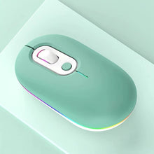 Load image into Gallery viewer, Rechargeable Illuminated Silent Wireless Mouse, 2.4G Pink, 2.4G Blue, 2.4G Green, 2.4G+Bluetooth Pink, 2.4G+Bluetooth Blue, 2.4G+Bluetooth Green