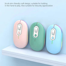 Load image into Gallery viewer, Rechargeable Illuminated Silent Wireless Mouse, 2.4G Pink, 2.4G Blue, 2.4G Green, 2.4G+Bluetooth Pink, 2.4G+Bluetooth Blue, 2.4G+Bluetooth Green