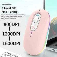 Load image into Gallery viewer, Rechargeable Illuminated Silent Wireless Mouse, 2.4G Pink, 2.4G Blue, 2.4G Green, 2.4G+Bluetooth Pink, 2.4G+Bluetooth Blue, 2.4G+Bluetooth Green