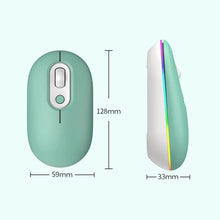 Load image into Gallery viewer, Rechargeable Illuminated Silent Wireless Mouse, 2.4G Pink, 2.4G Blue, 2.4G Green, 2.4G+Bluetooth Pink, 2.4G+Bluetooth Blue, 2.4G+Bluetooth Green