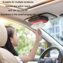 Load image into Gallery viewer, Car Sun Visor Hanging Sunroof Seat Back Tissue Box, Leather Black, Leather Beige, Leather Brown, Leather Red, Suede Dark Gray, Suede Beige, Suede Brown, Suede Red