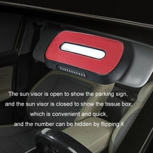 Load image into Gallery viewer, Car Sun Visor Hanging Sunroof Seat Back Tissue Box, Leather Black, Leather Beige, Leather Brown, Leather Red, Suede Dark Gray, Suede Beige, Suede Brown, Suede Red