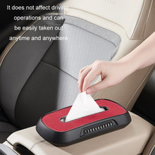Load image into Gallery viewer, Car Sun Visor Hanging Sunroof Seat Back Tissue Box, Leather Black, Leather Beige, Leather Brown, Leather Red, Suede Dark Gray, Suede Beige, Suede Brown, Suede Red