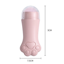 Load image into Gallery viewer, Natural Rose Quartz Face Oil Absorbing Roller Volcanic Stone Facial Skin Repair Cleansing Massager