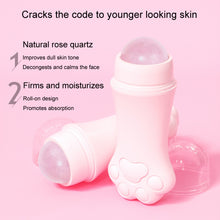 Load image into Gallery viewer, Natural Rose Quartz Face Oil Absorbing Roller Volcanic Stone Facial Skin Repair Cleansing Massager