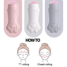 Load image into Gallery viewer, Natural Rose Quartz Face Oil Absorbing Roller Volcanic Stone Facial Skin Repair Cleansing Massager