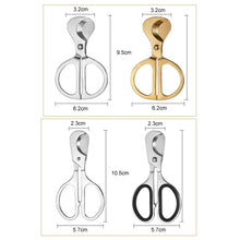 Load image into Gallery viewer, Portable Pill Cutter Stainless Steel Cigar Dispensing Scissors, Oval Handle, Oval Handle+Silicone Case, Round Handle Silver, Round Hanlde Gold
