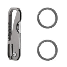 Load image into Gallery viewer, Multifunctional Titanium Keychain Outdoor Portable Defense Mini Folding Knife, With Steel Ring, With 1 Titanium Ring, With 2 Titanium Ring