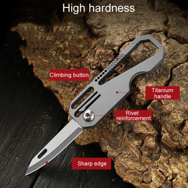 Multifunctional Titanium Keychain Outdoor Portable Defense Mini Folding Knife, With Steel Ring, With 1 Titanium Ring, With 2 Titanium Ring
