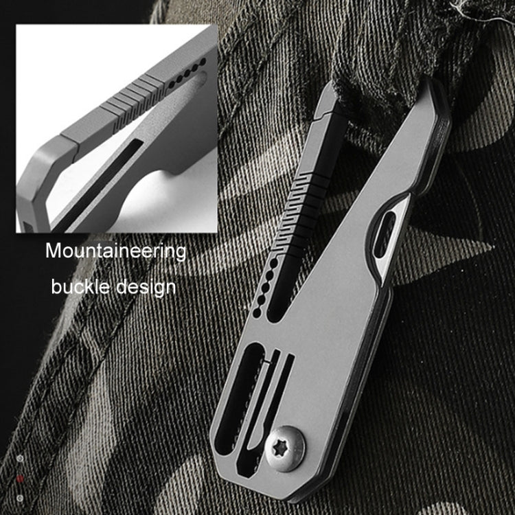 Multifunctional Titanium Keychain Outdoor Portable Defense Mini Folding Knife, With Steel Ring, With 1 Titanium Ring, With 2 Titanium Ring