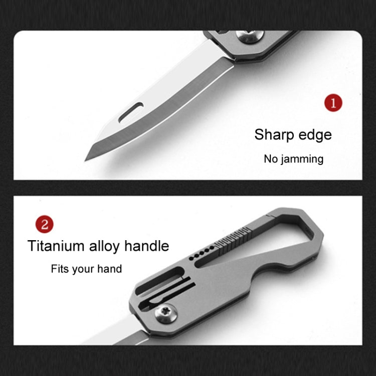 Multifunctional Titanium Keychain Outdoor Portable Defense Mini Folding Knife, With Steel Ring, With 1 Titanium Ring, With 2 Titanium Ring