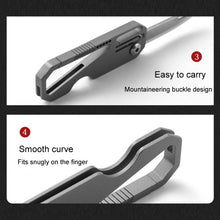 Load image into Gallery viewer, Multifunctional Titanium Keychain Outdoor Portable Defense Mini Folding Knife, With Steel Ring, With 1 Titanium Ring, With 2 Titanium Ring