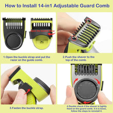 Load image into Gallery viewer, For Philips OneBlade QP2520 QP2530 QP2630 Electric Trimmer Shaver, Partial Comb, Body Comb, 14-length  Guide Comb, 4 In 1